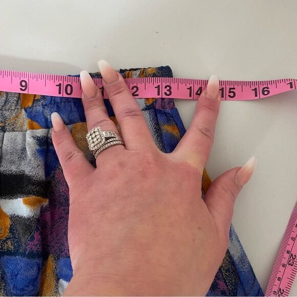 VINTAGE Susan Burrowes Abstract Flowy Maxi Skirt - Picture 9 of 9